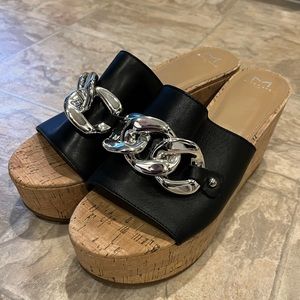 Marc Fisher slider sandals sz 11 brand new leather upper